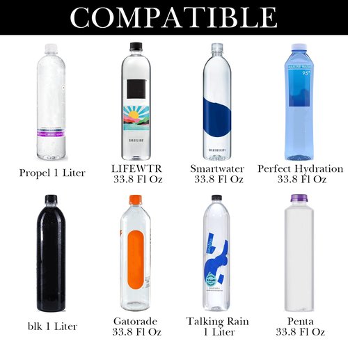 Linkidea Disposable Water Bottle Sleeve Compatible with 1 Liter Smartwater, Propel, LIFEWTR, Perfect Hydration, Thick Insulated Neoprene Plastic Bottled Water Cover with Zipper, 1 Pack