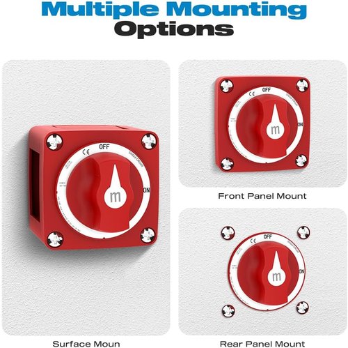 Malictele Battery Disconnect Switch - 300A Heavy Duty Cutoff Switch | Waterproof 12V-48V Power Kill Switch for Marine, RV, Car, Truck