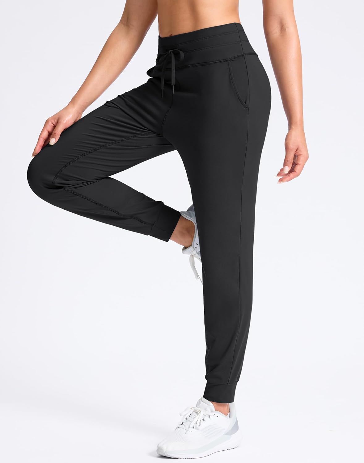 SANTINY Women's High Waisted Joggers - Soft Stretch Sweatpants with Pockets for Athletic Workouts