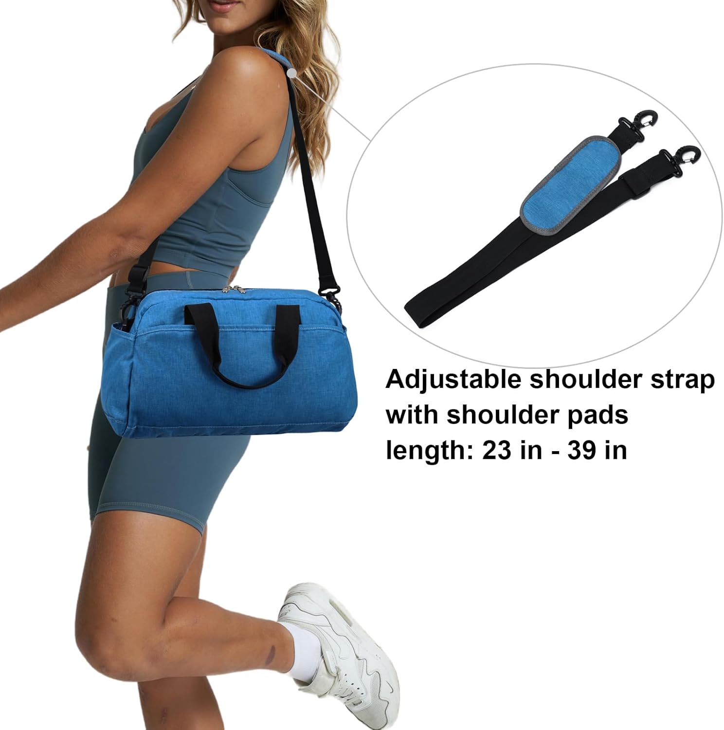Skiennix 14-Inch Small Gym Bag - Lightweight Mini Duffel for Travel & Sports | Navy Blue