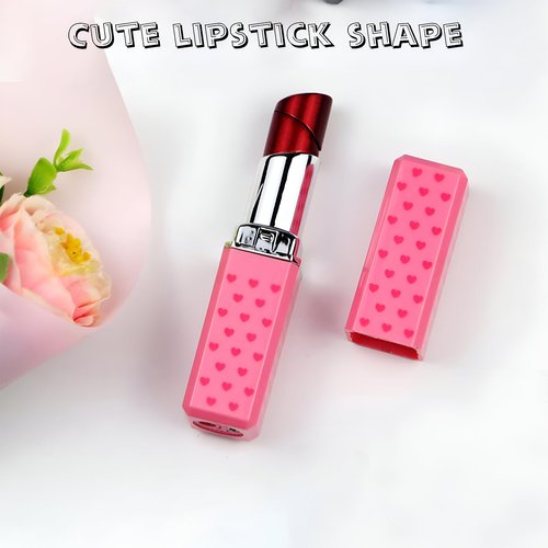 Cute Lipstick Lighter, 2 Pack Soft Flame Refillable Butane Lighter with Flame Adjustment Tool, Novelty Torch Lighter Cool Lighters Gifts for Women,Girls,Birthday, Anniversary(Without Butane)-Black