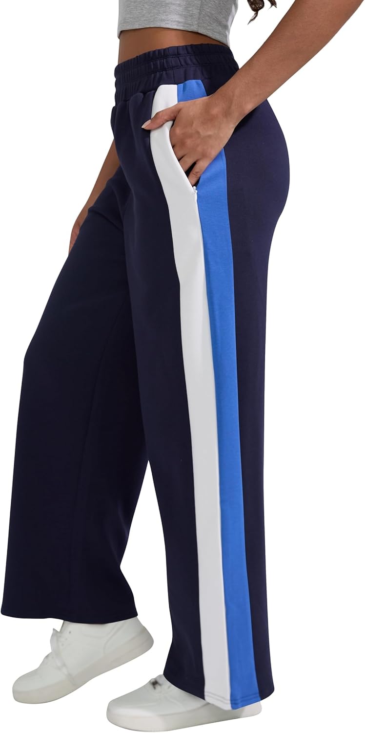 Skiennix Women's Wide Leg Sweatpants - High Waisted Cotton Track Pants with Pockets, Baggy Fit