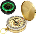 Skiennix Camping Survival Compass - Glow in The Dark Waterproof Pocket Tool for Hiking & Outdoor Navigation (Golden)