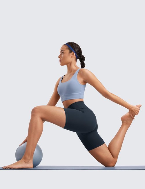 CRZ YOGA Biker Shorts - ButterLuxe High Waisted Spandex for Running & Yoga | 6" Length