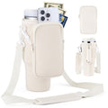 Slok Water Bottle Carrier Bag with Phone Pocket for 40 oz Stanley Quencher, Neoprene Water Bottle Holder with Adjustable Strap for Outdoor Walking Hiking Travelling Sports