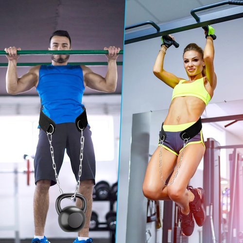 Dip Belt With Heavy-Duty Chain,Weightlifting Belt or Pull-Ups, Powerlifting, Squats, and Bodybuilding,550lbs - 650lbs Weight Capacity
