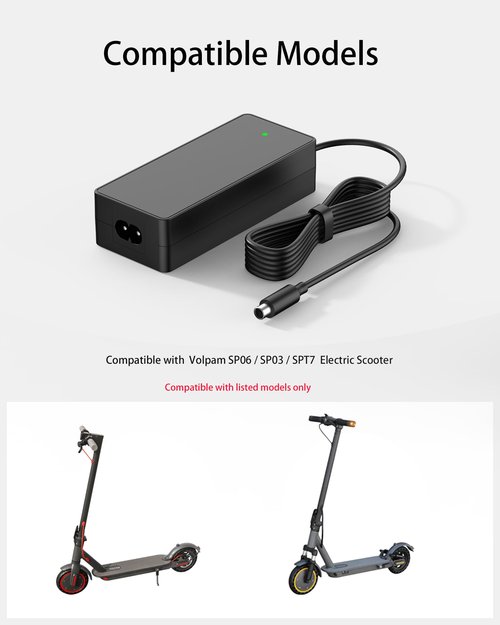 VHBW 42V Charger for Volpam Electric Scooter Charger Compatible with VOLPAM SP06 / SP03 / SPT7 Electric Scooter 350W/500W