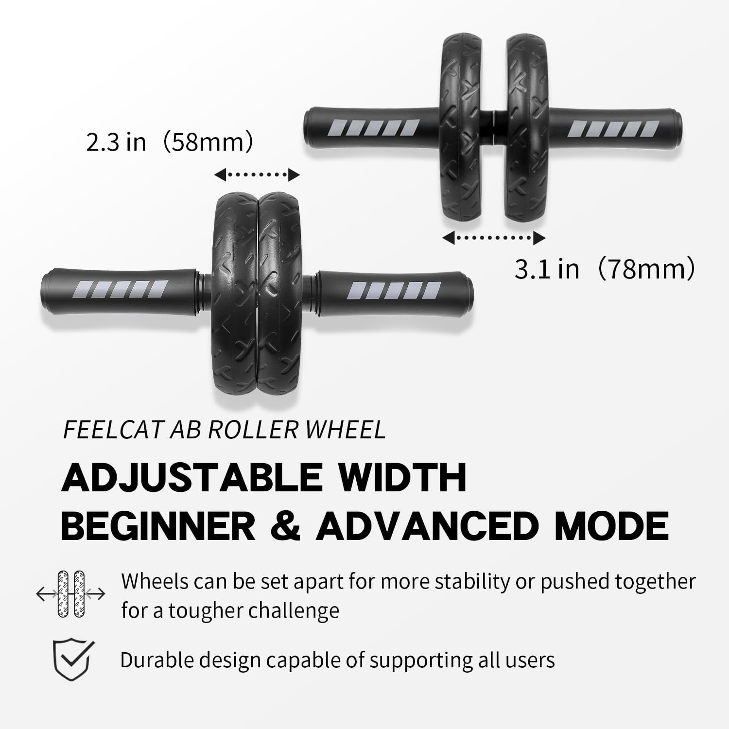 Skiennix Ab Roller Wheel - Silent Core Workout Equipment with Knee Pad | Lightweight Home Gym Tool for Men & Women