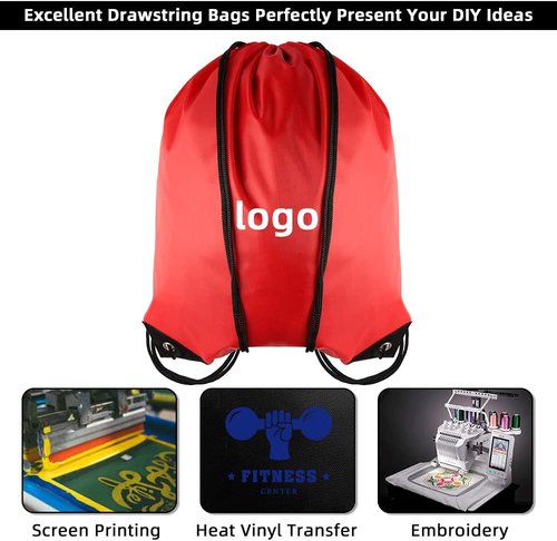 GoodtoU Drawstring Backpack Bulk, 20 Pcs Draw String Bags Cinch Bag Drawstring Gym Bag Sackpack Backpack for Women Men, Red