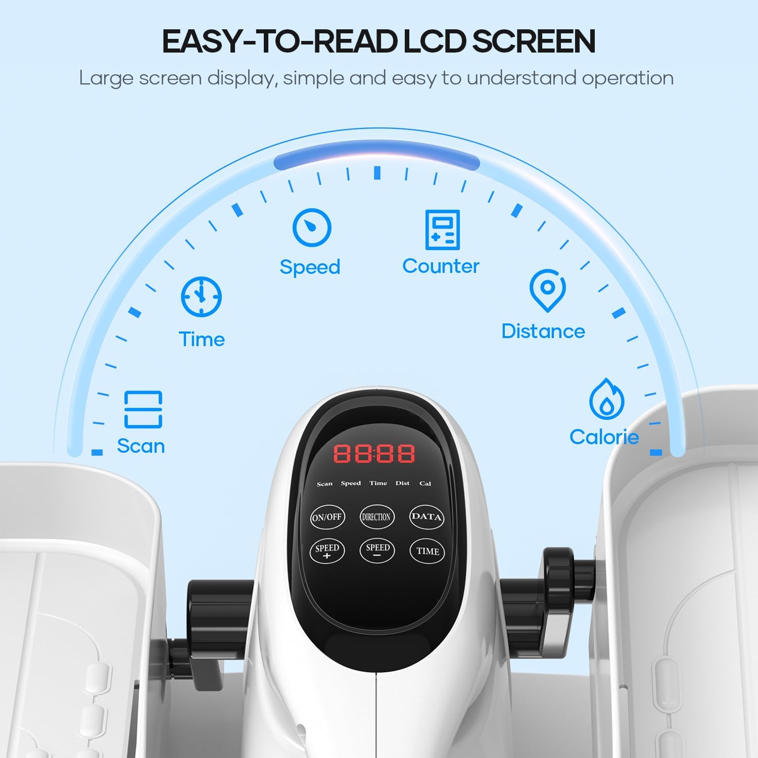 Under Desk Elliptical Machine - Portable Mini Leg Exerciser for Seniors | Quiet Electric Foot Pedal for Home Office