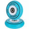 AOWISH Light-Up 76mm 85A Ripsurf Wheels with ABEC-9 Bearings for RipStik DLX Caster Board and Deluxe Junior Skateboard - Glow in The Dark (Set of 2) (Blue)