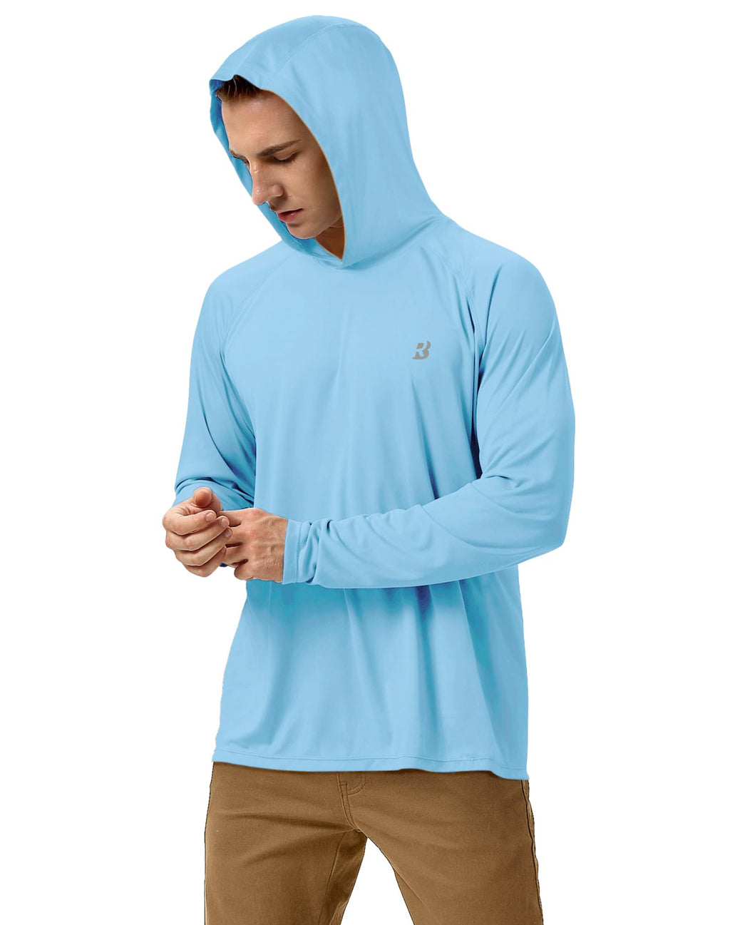 Roadbox UPF 50+ Fishing Shirts for Men Long Sleeve Sun Protection Lightweight Outdoor UV Hiking Shirts