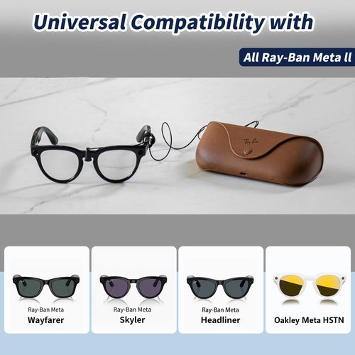 LVBOAT Charger Cable for RayBan Meta Smart Glasses Case Accessories, Charging Cable Clip Compatible with Wayfarer, Headliner, Skyler gen2 and Oakley Meta HSTN Charger Case