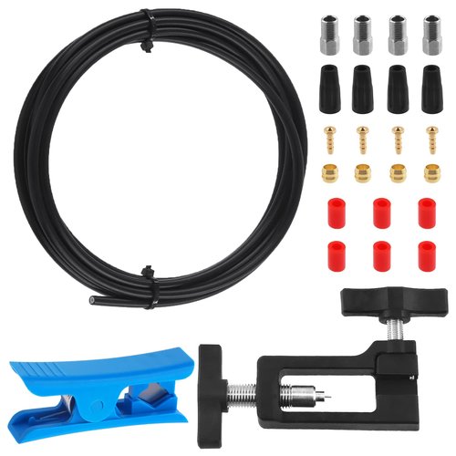 Swpeet 25Pcs 2500mm Bicycle Hydraulic Disc Brake Hose Kit with Insert Tool & Hose Cutter, BH59 Compatible, Black