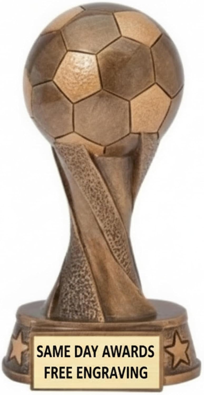 Spiral Soccer Trophy - Free Engraving Award for League Champions & MVP Players | Perfect for Teams
