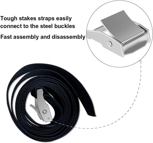 EURMAX USA Windproof Trampoline Stakes Anchor Kit | Heavy-Duty 4-Piece Steel Corkscrew Set for Secure Weatherproof Protection
