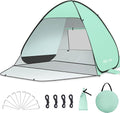 Glymnis Beach Tent - Portable Sun Shelter for 1-4 Persons | UPF 50+ with Enclosed Zipper Door