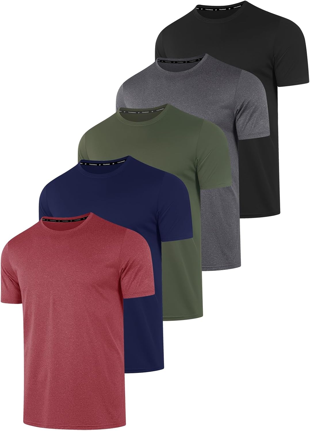Skiennix Workout Shirts for Men - Quick Dry UPF 50+ Sun Protection | Lightweight Athletic Tee (5 Pack)