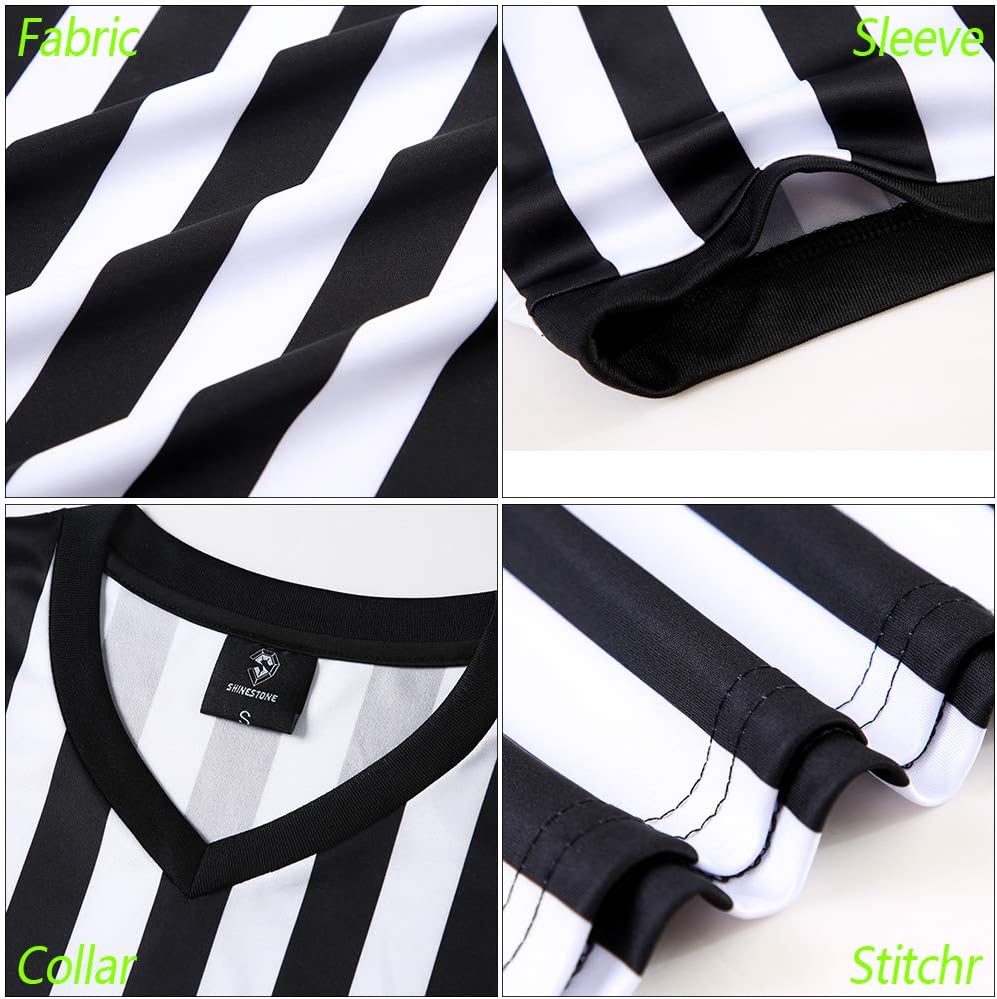Shinestone Referee Shirt - V-Neck Umpire Jersey for Football & Sports | Perfect Holiday Gift