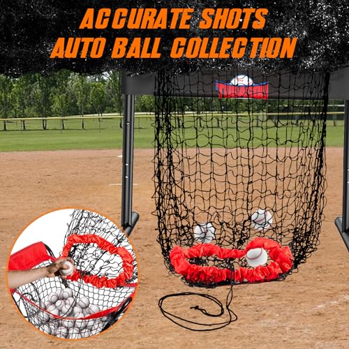Adjustable Baseball Pitching Net with Strike Zone and Ball Collection Bag
