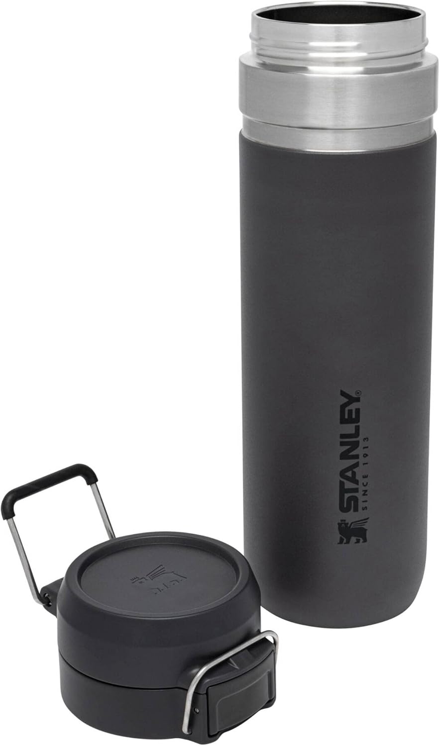 Stanley Quick Flip GO Water Bottle 24 oz - Leakproof Insulated Stainless Steel | BPA-Free | Charcoal