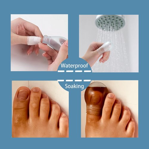 Givam Waterproof Finger Protectors & Waterproof Toe Cover for Swimming and Nail Care | Comfortable and Durable Soaking Sleeves for Fingers and Toe (3 Large 2 Small)
