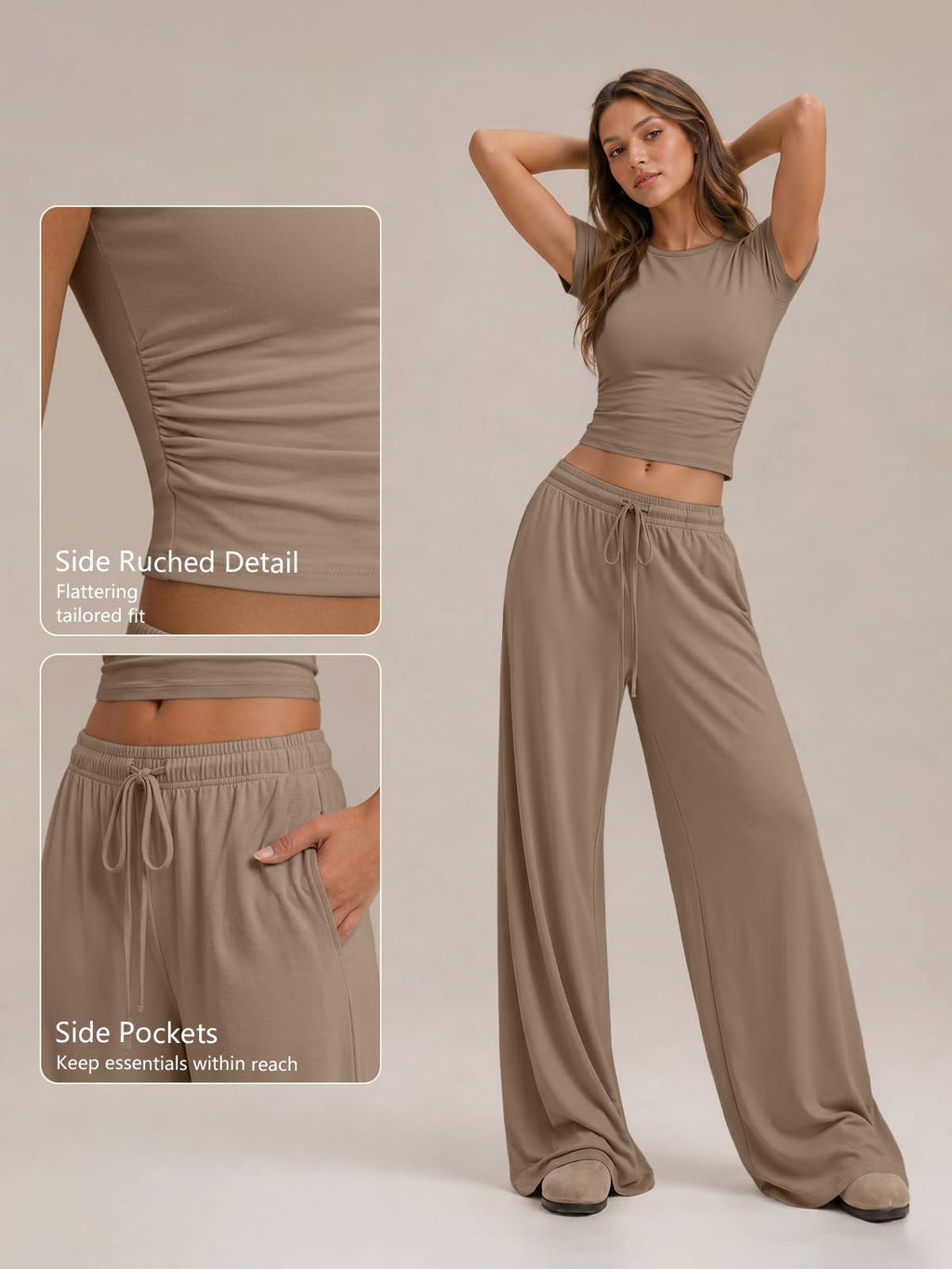 Trendy Queen Womens 2 Two Piece Set 2026 Summer Workout Vacation Gym Clothes Spring Fashion Lounge Matching Airport Travel Outfit Resort Wear Fitness Athleisure Clothing
