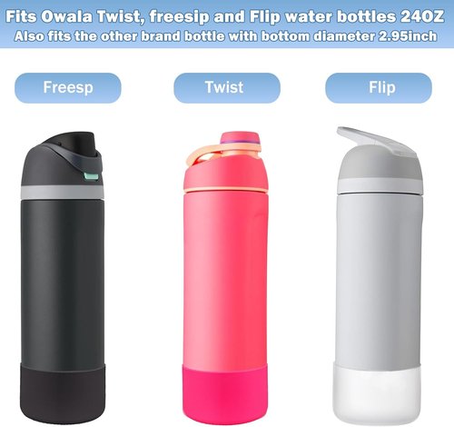 LUCKINEE Silicone Boot Sleeve for Owala Water Bottle | 2-Pack Protective Base Bumper, BPA-Free, Anti-Slip
