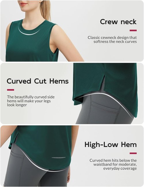 Baleaf Women's Sleeveless Workout Tank Top - High Neck Racerback Design for Yoga & Running | Loose Fit