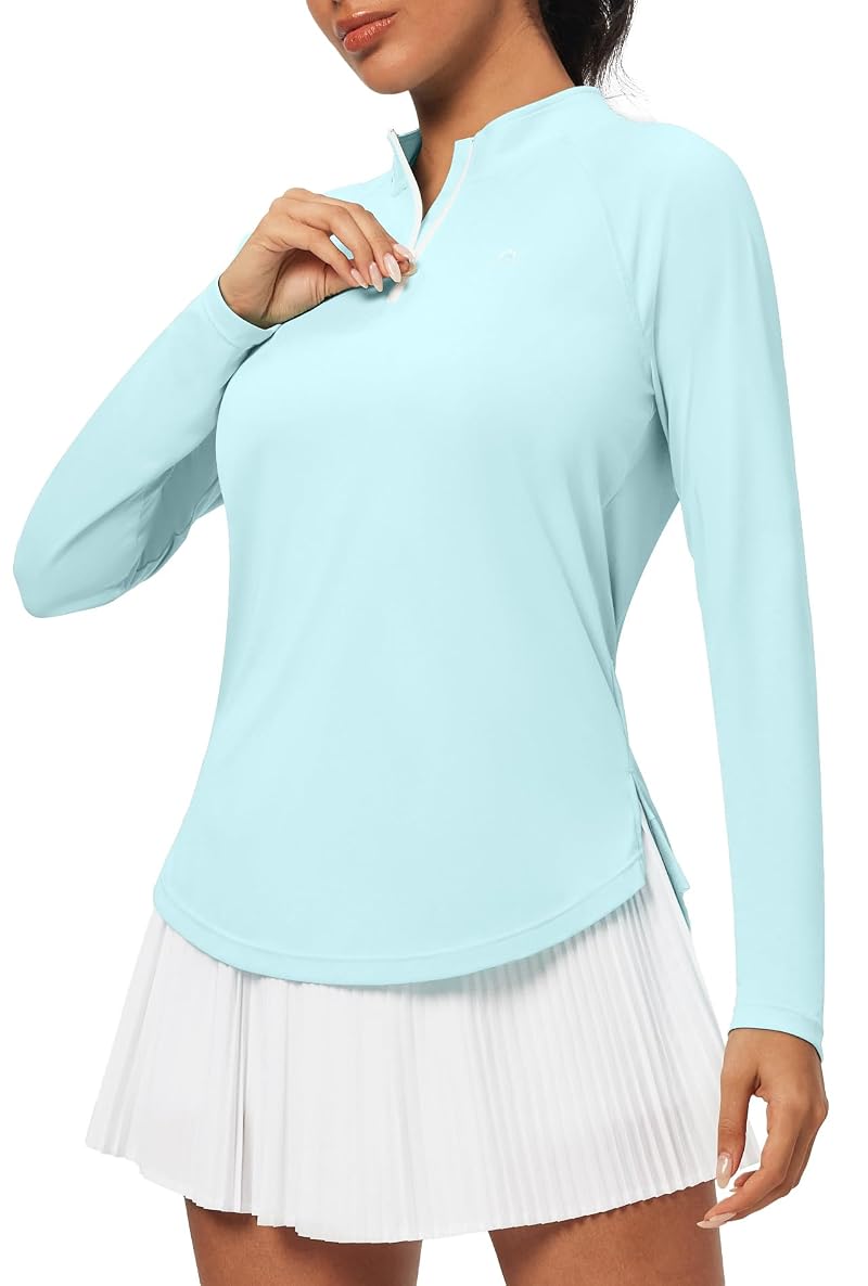 Heathyoga Women’s Long Sleeve UPF 50+ Golf Shirt - Mint Green, Medium (Variation of THIS listing)