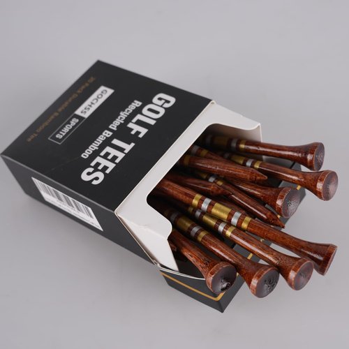 GOCHSS Golf Tees 20pcs 83mm(3.25") Coffee Color Premium Bamboo Golf Tees Cigarette Pack Golf Driver Tees.