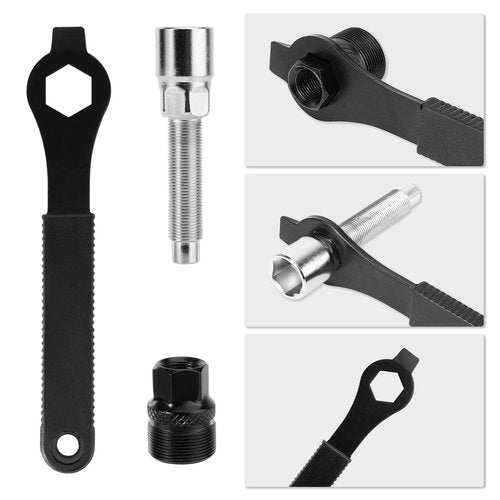 Oumers Bike Crank Puller, Bike Crank Arm Remover,Bottom Bracket Remover,Allen Key Wrench,Square Head with Auxiliary Wrench, Bicycle Extractor Tool Crankset Arm Extractor Repair Tool Set