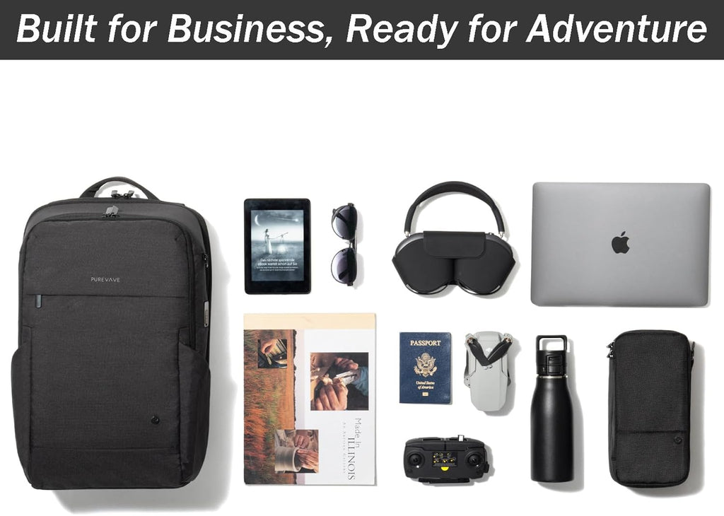 PUREVAVE Laptop Backpack - Durable Design with YKK Zippers | Unisex Style for All Users