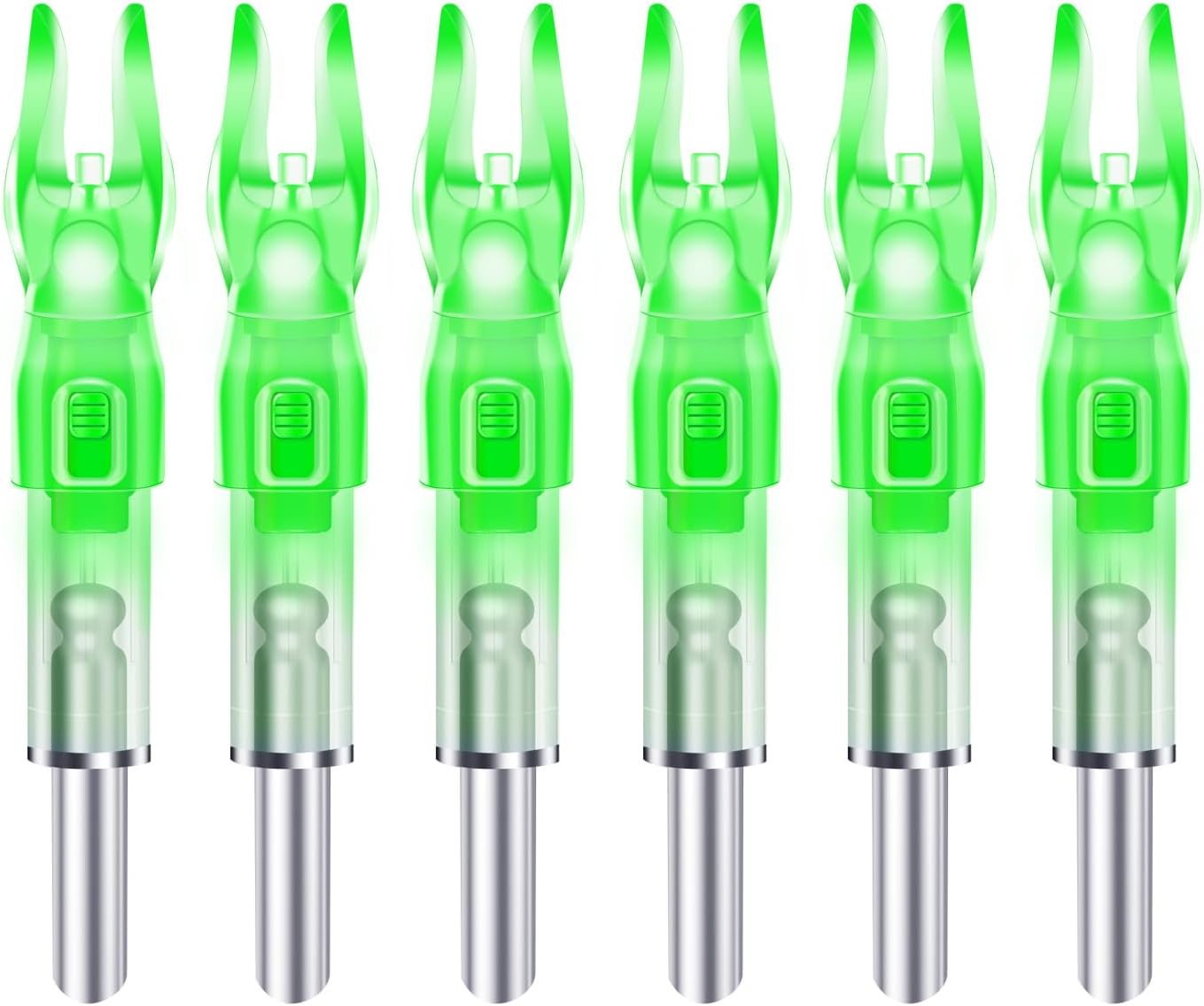 Skiennix Lighted Nocks for Arrows - Bowstring Activation, 6-Pack for .166/G, .204/X, .233/H, .244/S, .246/GT