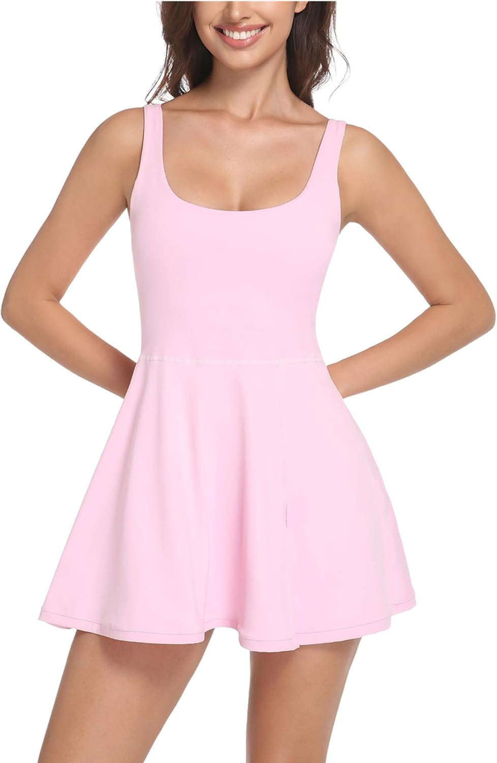 Skiennix Women's Tennis Dress - Built-In Shorts & Bra | Athletic Golf Activewear with Pockets