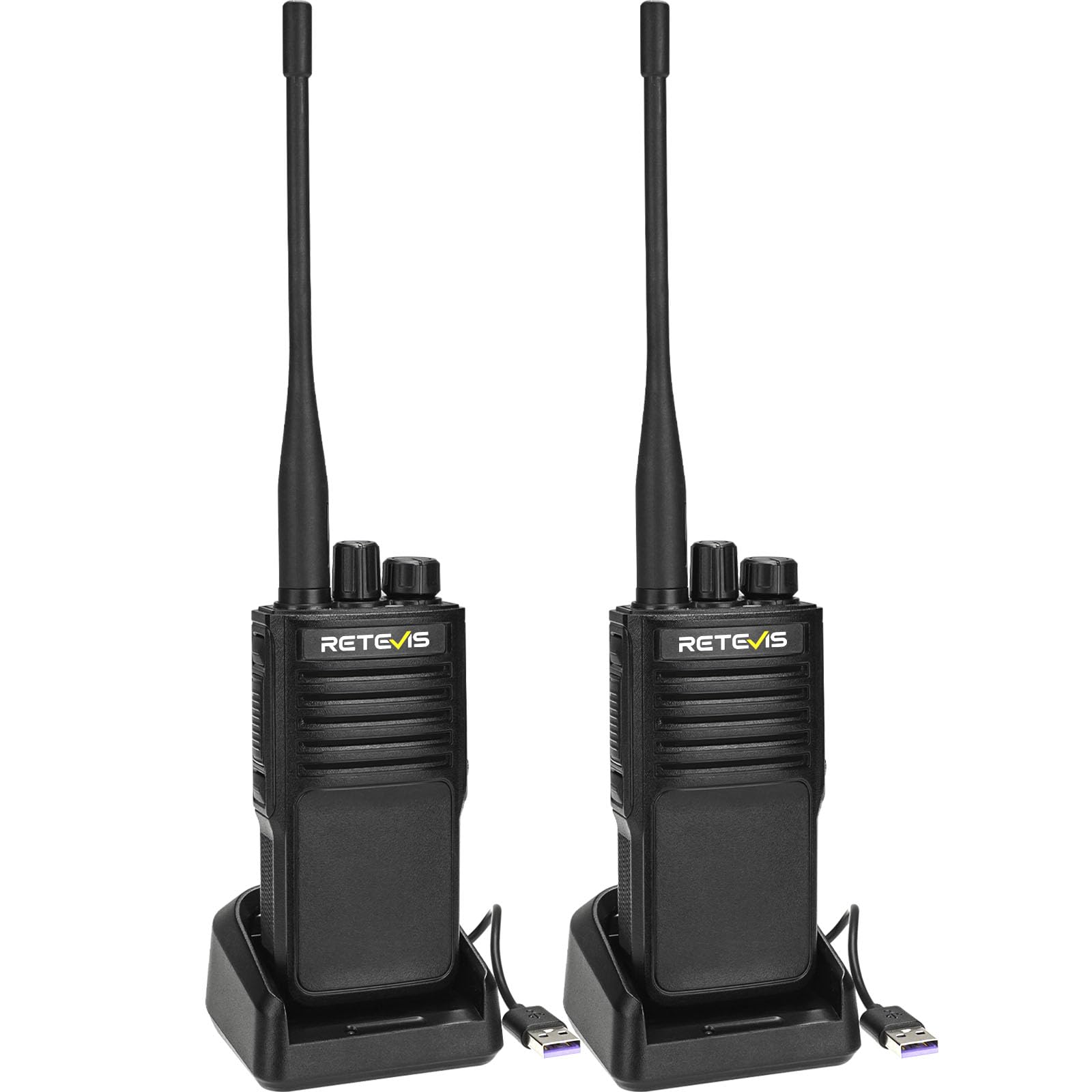 Retevis P2 IP68 Waterproof 2 Way Radio Long Range, GMRS Rechargeable Two Way Radio Long Distance,Professional Walkie Talkies Rechargeable,2500mAh,IP68,Noise Cancelling,for Warehouse Industrial(2 Pack)
