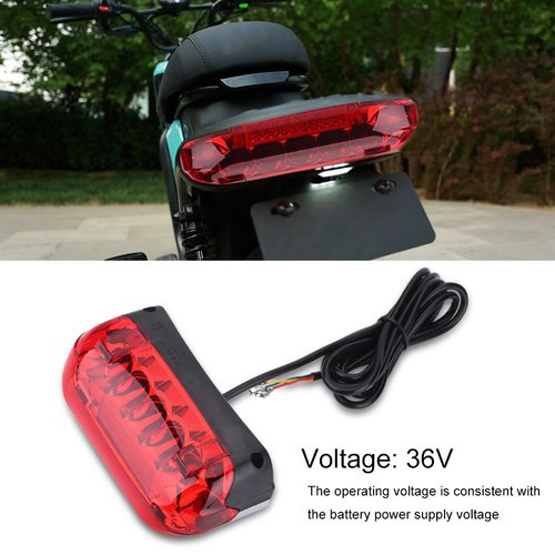 Keenso 36V Brake Light Brake LED Light Rear Tail Warning Safety Tail Light Cycling Accessories for Electric Scooters