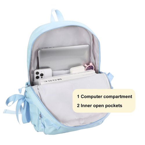 Phaoullzon Coquette Backpack with Bow for Women Aesthetic Daypack
