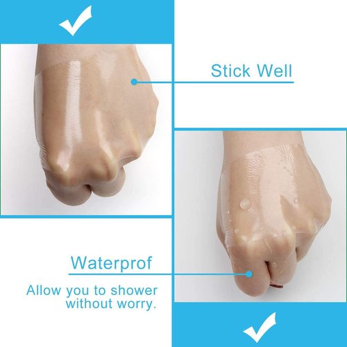 100Pcs Transparent Stretch Adhesive Bandage, BetterJonny 5 Sizes Waterproof Clear Adhesive Bandages Disposable Tattoo Bandage Stretch Bandage Tape for Swimming and Shower