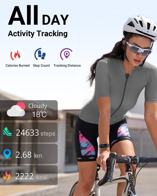 Amzhero Fitness Tracker - 24/7 Heart Rate, Blood Oxygen & Sleep Monitoring | Waterproof Activity Tracker with Step Counter (S & L Bands)