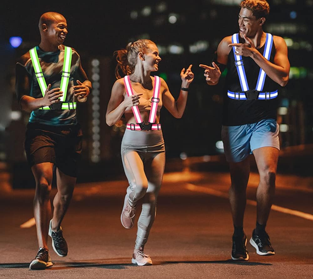 Skiennix High Visibility Reflective Vest - Adjustable Safety Gear for Running, Walking, and Night Cycling