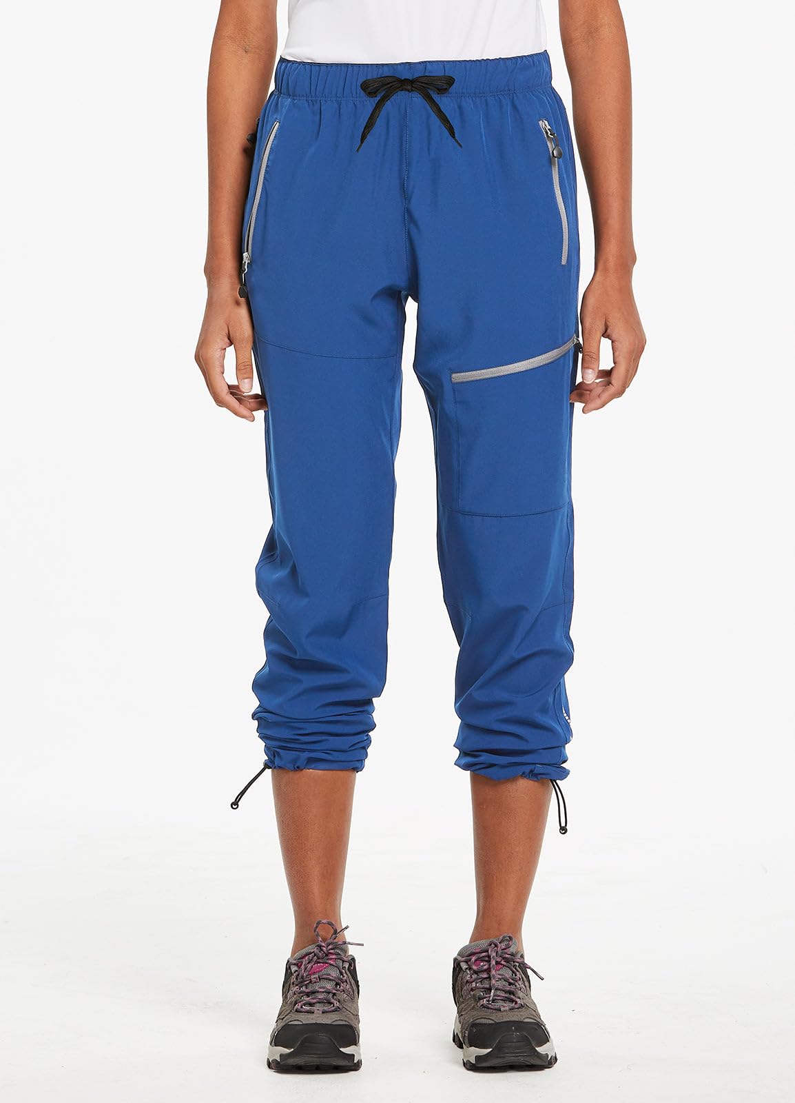 baleaf Travel Pants Women Hiking Long Tall Lightweight Quick Dry Water Resistant Cargo Pants 31'' Bayou Blue Size XXL