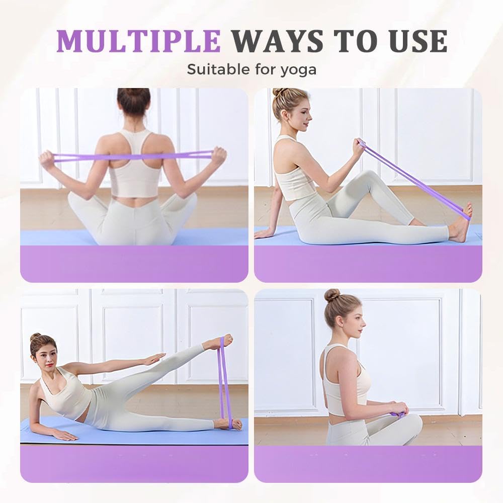 Skiennix 3PCS Resistance Bands - Figure 8 Elastic Bands for Arm, Back & Shoulder Training | Ideal for Yoga & Pilates
