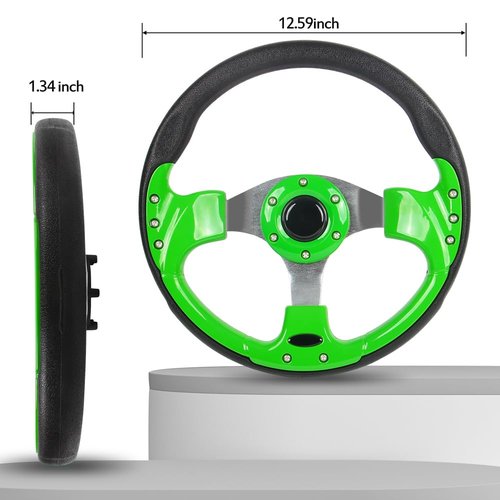 SPAORCCO Universal Golf Cart Steering Wheel fit most EZGO TXT RXV, Club Car DS Precedent, Yamaha G8 G9 G11 G14 G16 G19 G21 G22 G29 Drive Golf Cart…