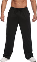 Deyeek Men's Lightweight Sweatpants - Open Bottom Straight Leg Lounge Pants with Pockets