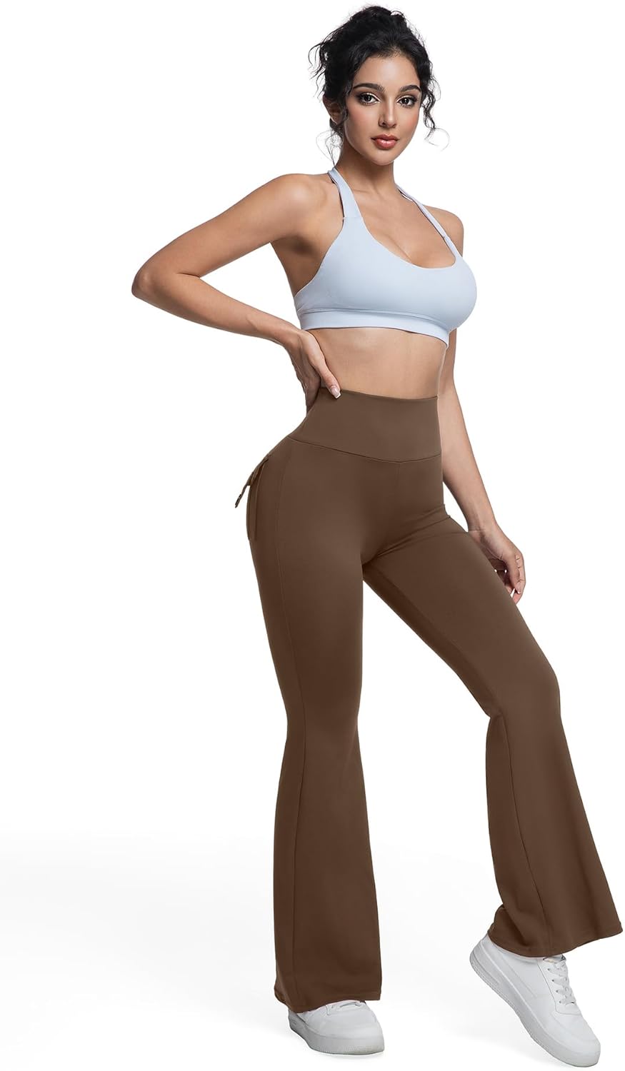 Skiennix Flare Leggings - High Waist Scrunch Butt Lifting Workout Pants with Pockets for Women