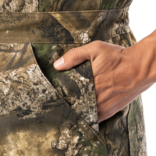 Realtree Men's Insulated Flex Duck Bibs XL - Realtree APX Hunting Overalls