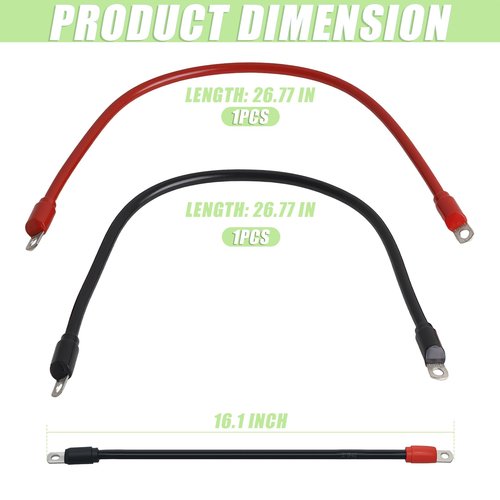 HOGUCAL EZGO Golf Cart Battery Cables for EZGO TXT 1994-Up 36Volt Battery Cables 4 Gauge Wire 7 PCS Durable Connection Kit for Golf Cart Battery Replacement and Maintenance