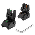 TFFUAM Fiber Optic Sights Flip Up Front and Rear Sites Nylon Folding Sights with Red and Green Fiber Optics Dots Tool-Free Adjustable Backup Sight Set