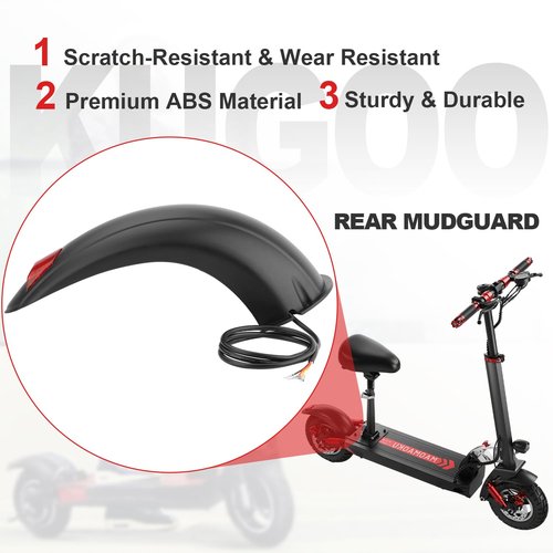 Yungeln Rear Mudguard with Taillight Scooter Fender Bracket Replacement Accessory Compatible with Kugoo M4, M4Pro Electric Scooter
